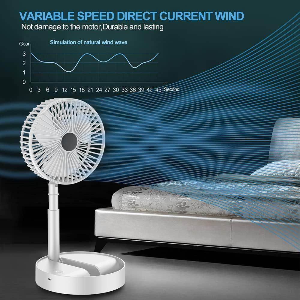Powerful Rechargeable Desk Fan — Portable Table Fan with Long Battery Life & Multiple Speeds