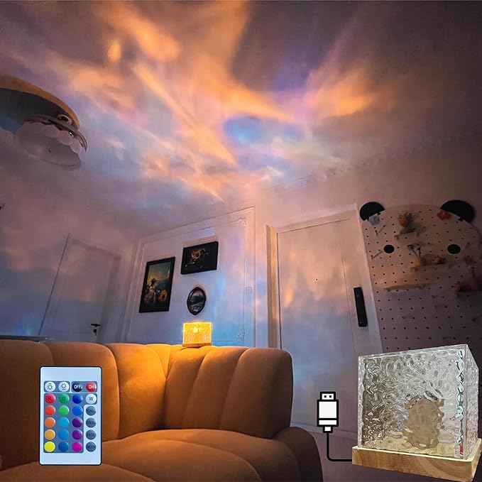Wave Lamp, Wave Light Cube, Aurora Glow Lamp Crystal LED Night Light