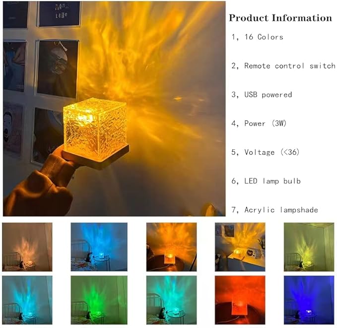 Wave Lamp, Wave Light Cube, Aurora Glow Lamp Crystal LED Night Light