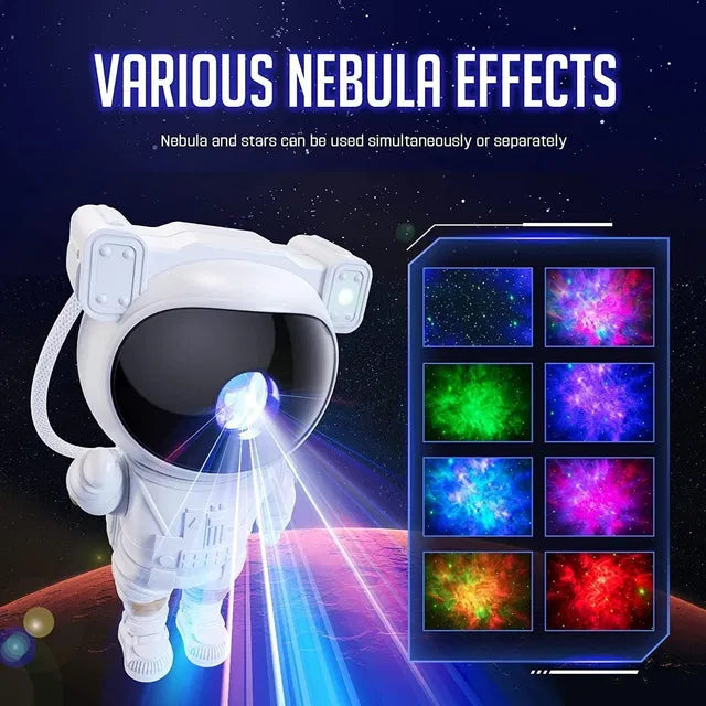 🌌 Astronaut Galaxy Projector — 360° Magnetic Head LED Night Star & Nebula Lamp