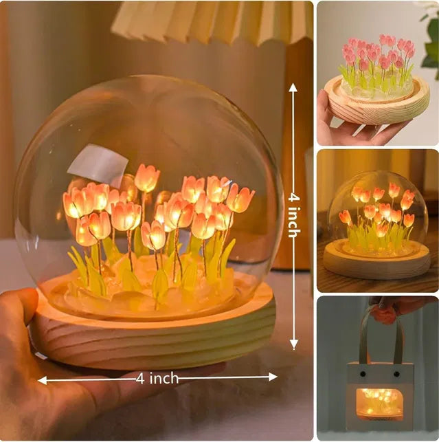 Round Tulip Light — Multicolor Touch-Control Night & Table Lamp