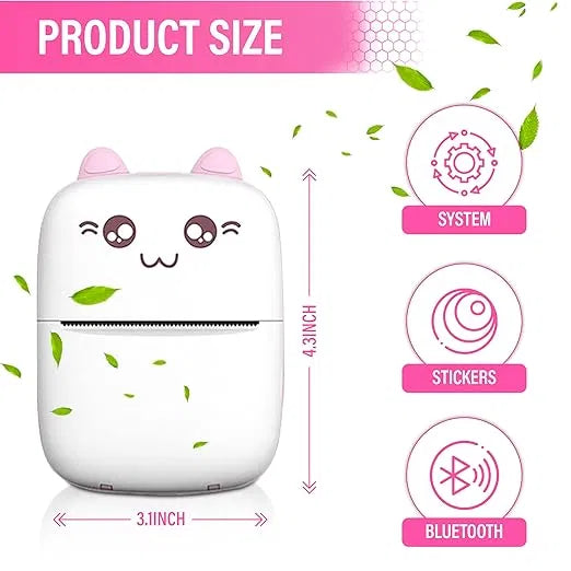 Bluetooth Mini Inkless Thermal Printer — Portable Wireless Photo & Label Printer for Students