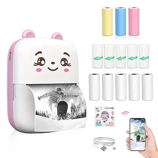 Bluetooth Mini Inkless Thermal Printer — Portable Wireless Photo & Label Printer for Students