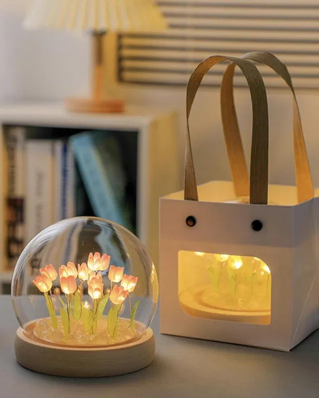 Round Tulip Light — Multicolor Touch-Control Night & Table Lamp