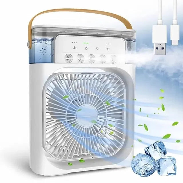 7-Mode LED Mini Evaporative Cooler Fan — Portable Spray Air Cooler for Room & Travel