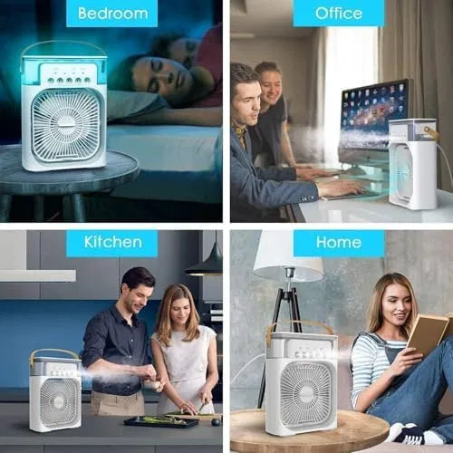 7-Mode LED Mini Evaporative Cooler Fan — Portable Spray Air Cooler for Room & Travel