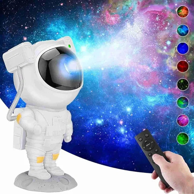🌌 Astronaut Galaxy Projector — 360° Magnetic Head LED Night Star & Nebula Lamp