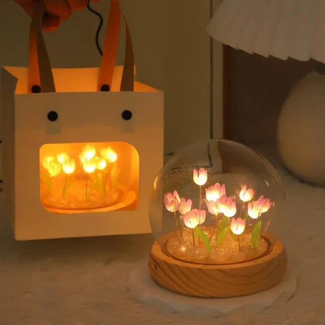Round Tulip Light — Multicolor Touch-Control Night & Table Lamp