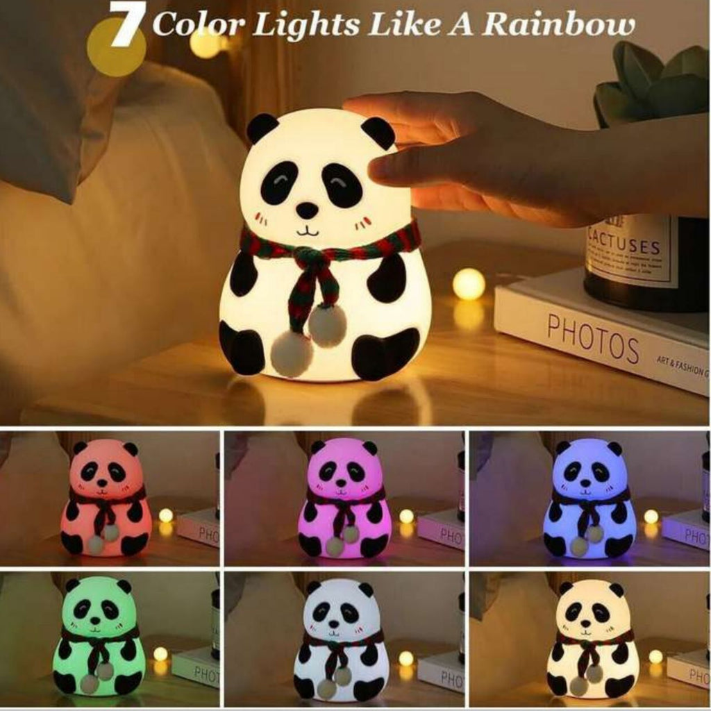 Cute Panda Night Light — Soft Silicone Touch Lamp for Kid's Rooms