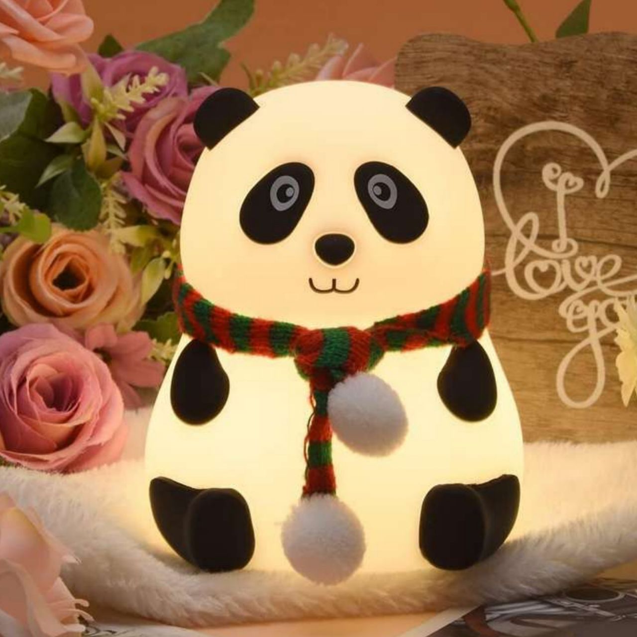 Cute Panda Night Light — Soft Silicone Touch Lamp for Kid's Rooms