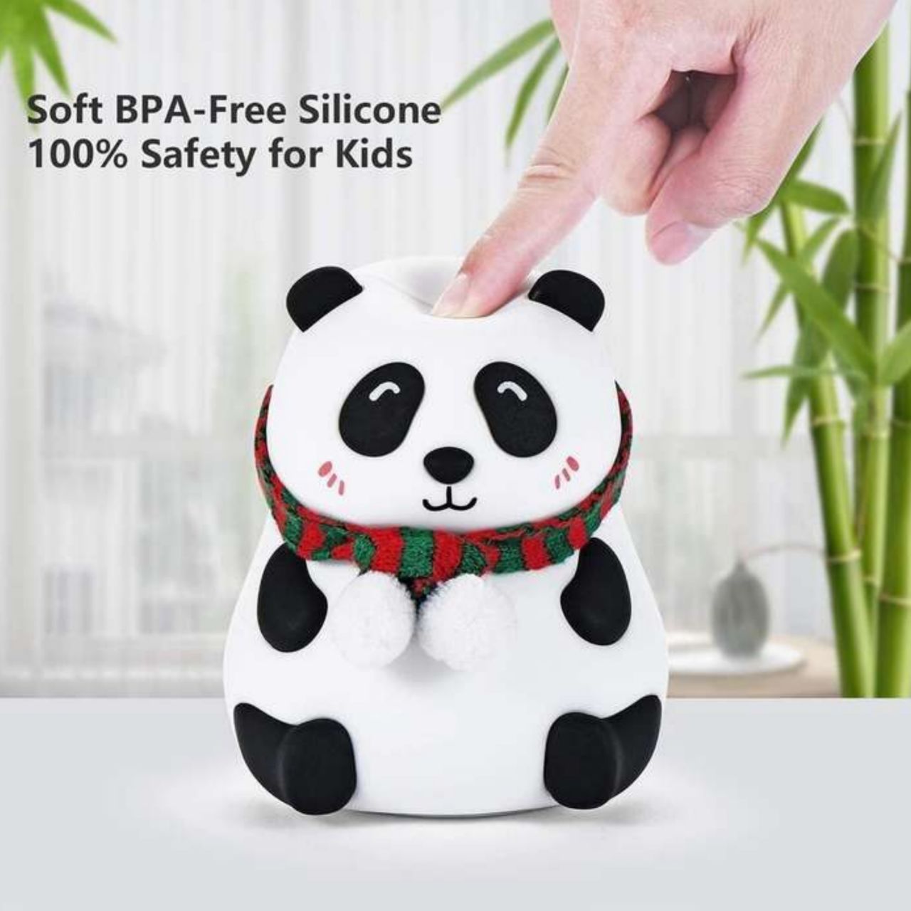 Cute Panda Night Light — Soft Silicone Touch Lamp for Kid's Rooms