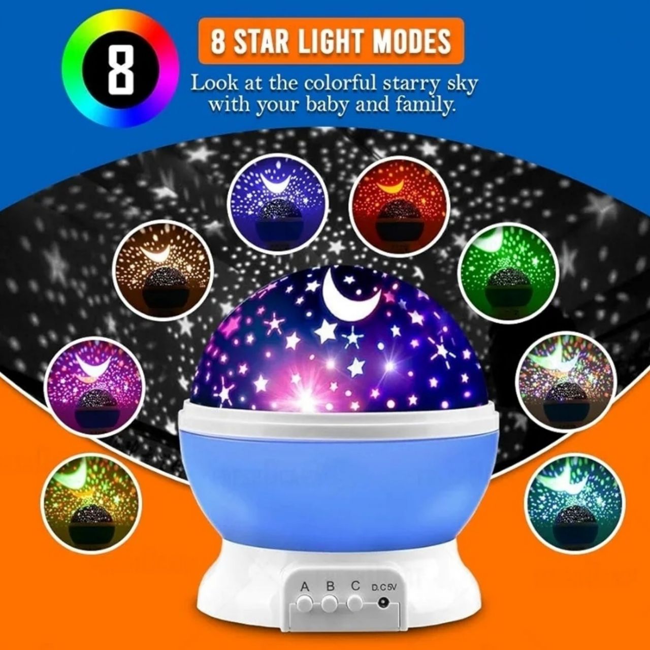 3D Moon & Star Night Lamp — Touch-Control LED Celestial Bedroom Decor