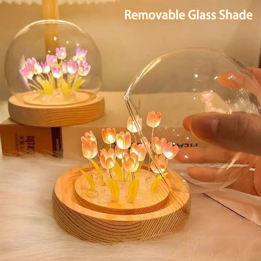 Round Tulip Light — Multicolor Touch-Control Night & Table Lamp