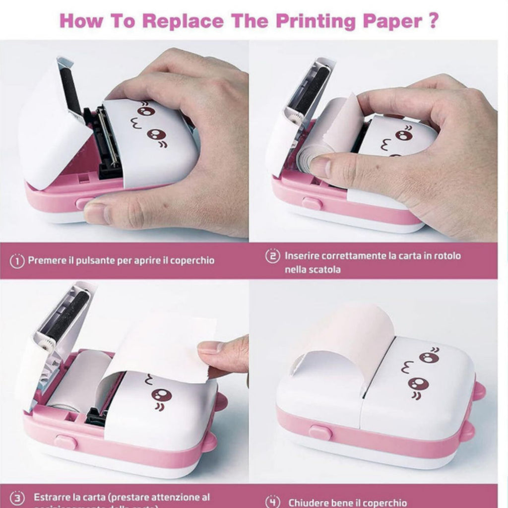 Bluetooth Mini Inkless Thermal Printer — Portable Wireless Photo & Label Printer for Students