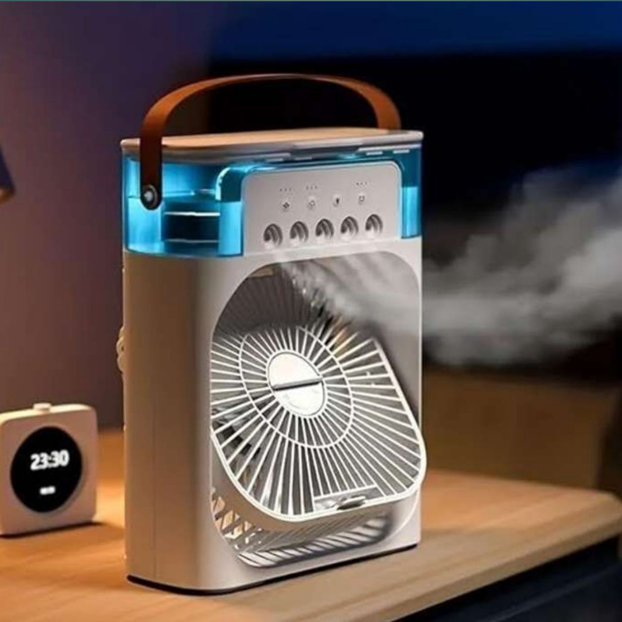 7-Mode LED Mini Evaporative Cooler Fan — Portable Spray Air Cooler for Room & Travel