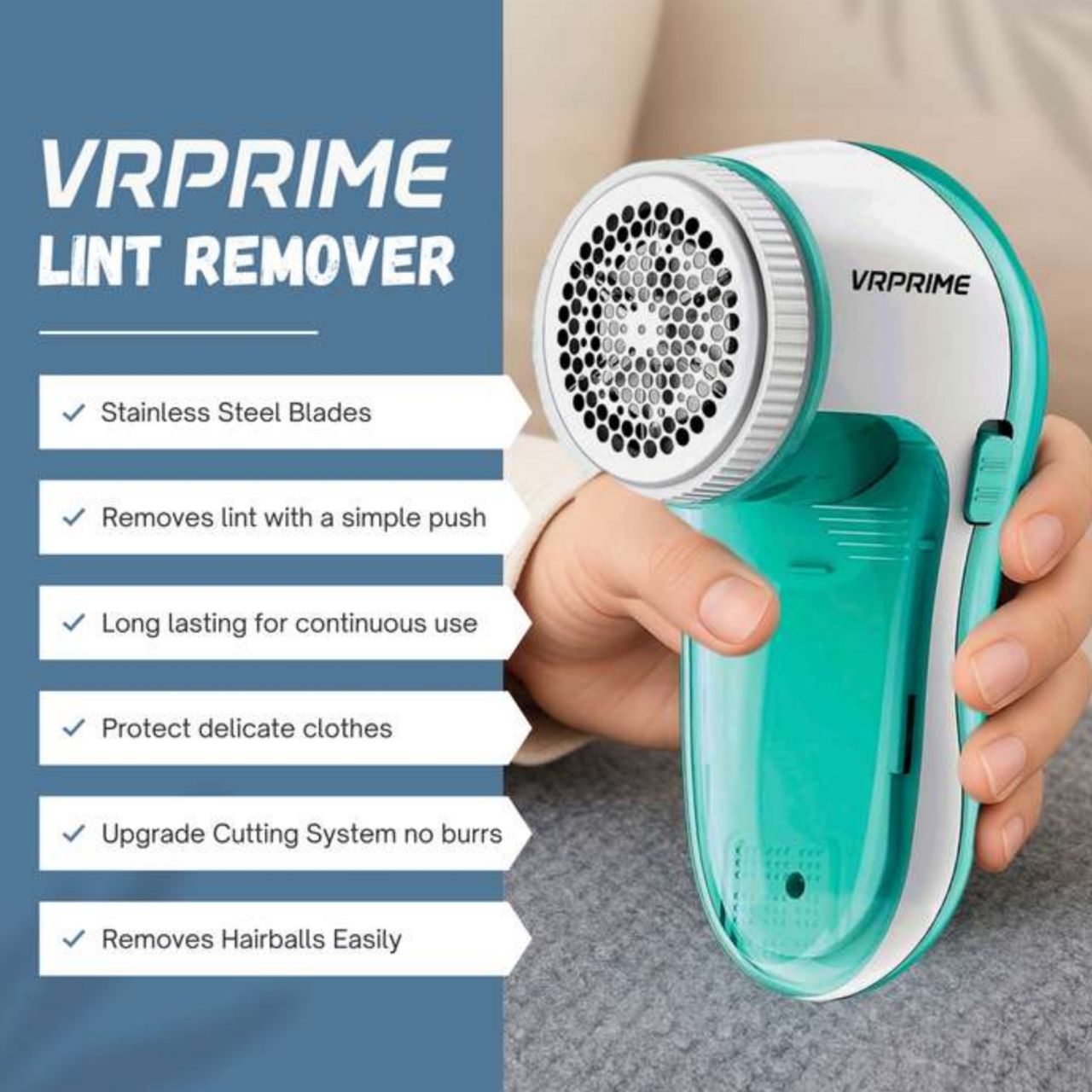 Nova Battery-Operated Lint Remover & Fabric Shaver — Restore Clothes & Upholstery