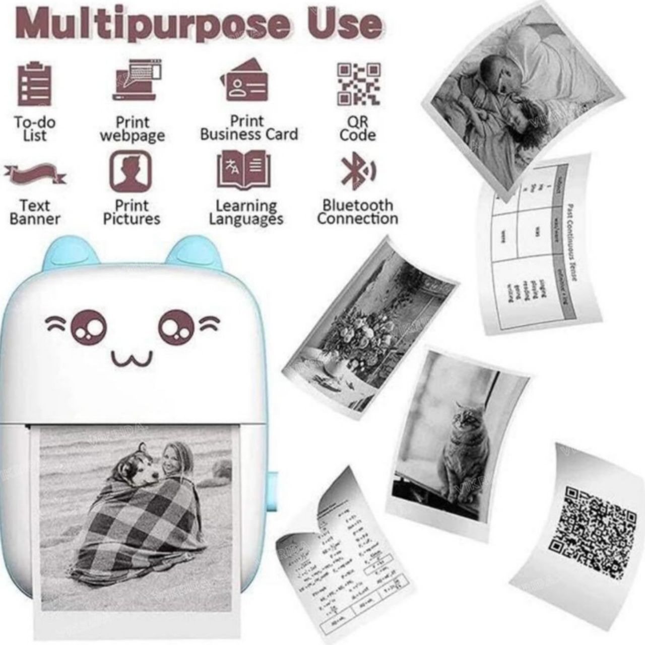 Bluetooth Mini Inkless Thermal Printer — Portable Wireless Photo & Label Printer for Students
