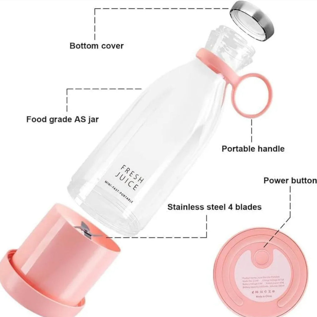 Portable Mini Juice Blender — USB Rechargeable Bottle-Style Smoothie Maker
