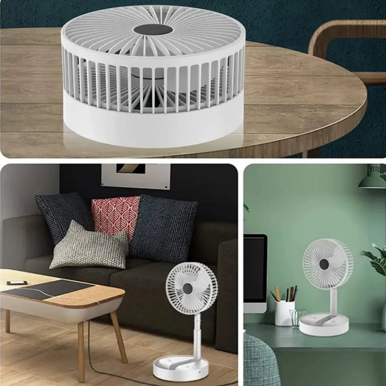 Powerful Rechargeable Table Fan — Portable Desk Fan with Quiet Motor & Multiple Speeds