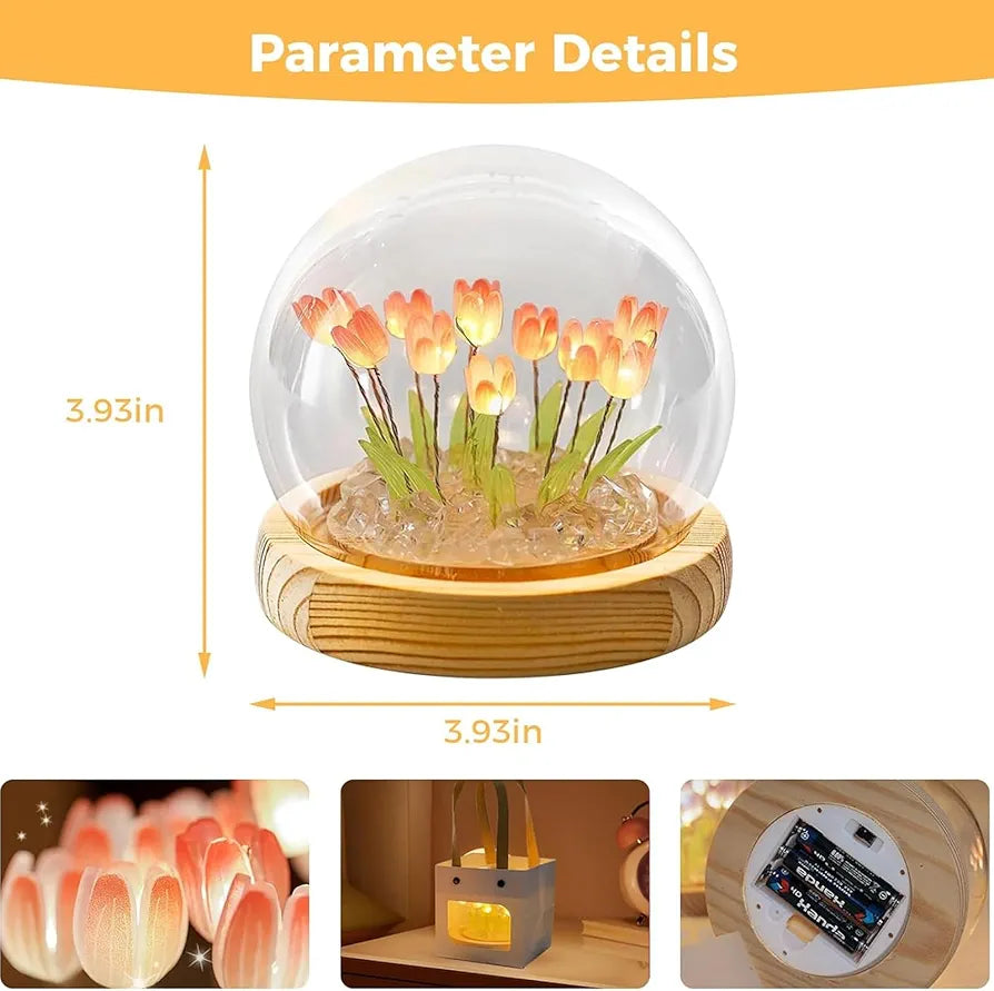 Round Tulip Light — Multicolor Touch-Control Night & Table Lamp