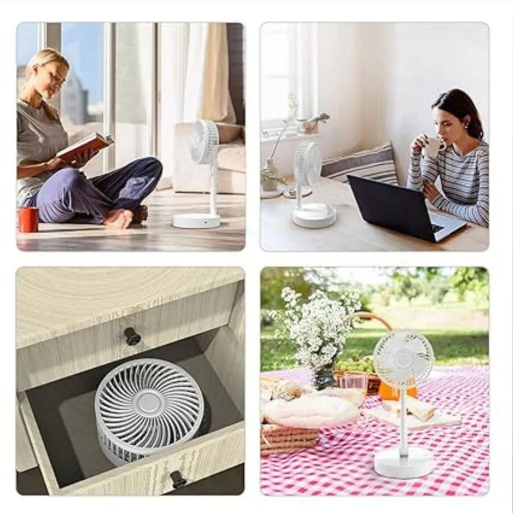 Powerful Rechargeable Table Fan — Portable Desk Fan with Quiet Motor & Multiple Speeds