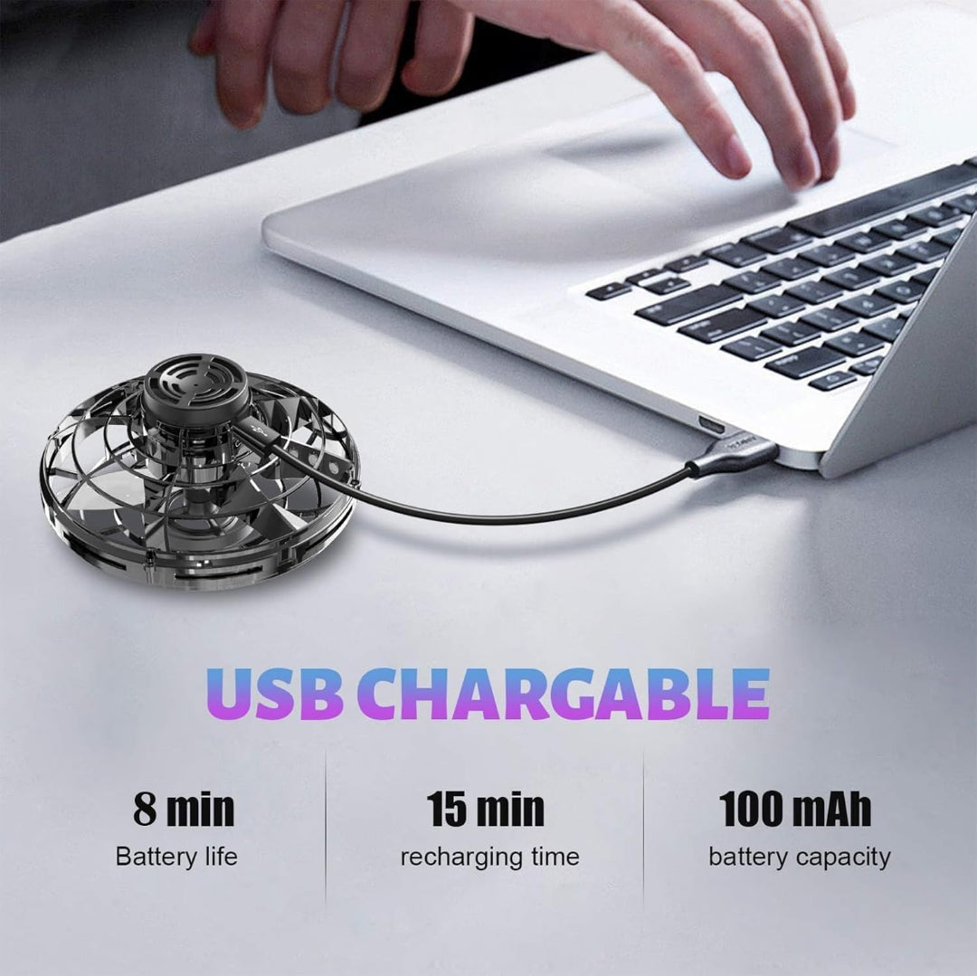 Flying Orb Spinner — USB Rechargeable LED Hover Ball Toy
